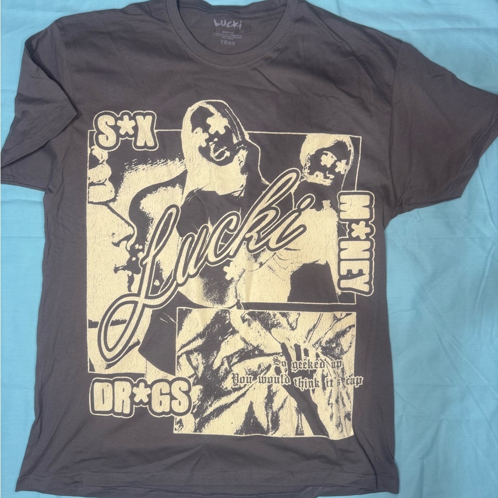 Lucki Gray Graphic Men's T-Shirt Brand New.